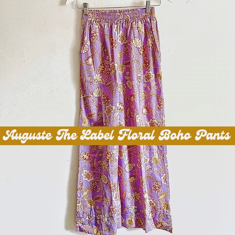 FREE PEOPLE AUGUSTE THE LABEL Floral Boho Wide Leg Pants
